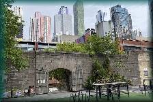skyline vanaf Old Melbourne Gaol